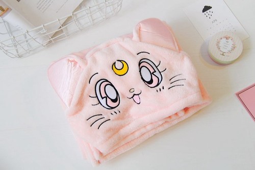 Sailor MOON rosa luna gatto Mantello Mantello Cappa Coperta Buttare Coperte pisolino NUOVO