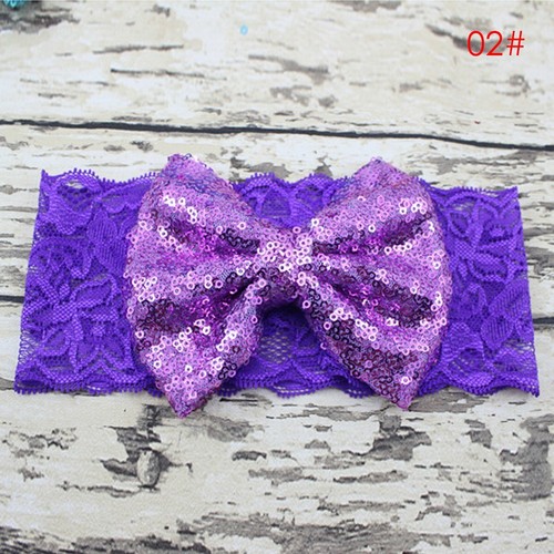 Baby Infant Girls Hair Band Sequined Bow Headband Turban Knot Hair Accessories