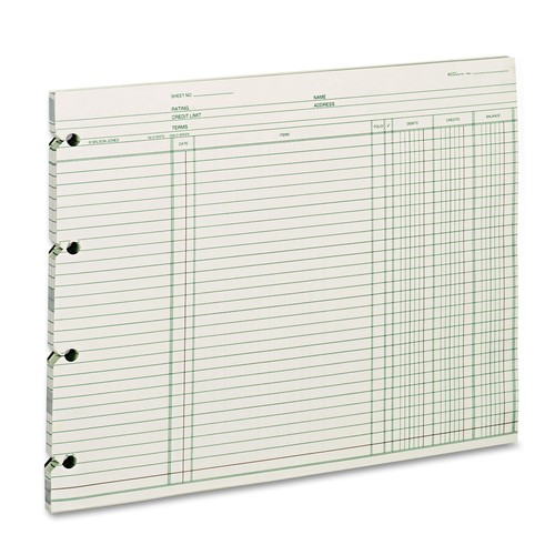 Wilson Jones Accounting 9-1//4 x 11-7//8 100 Loose Sheets//Pack GN2D