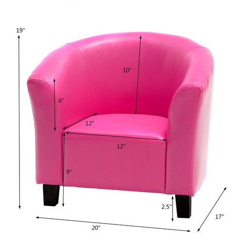 Kids Children PU Leather Bedroom Home Sofa Armrest Chair Couch Toddler Gift US