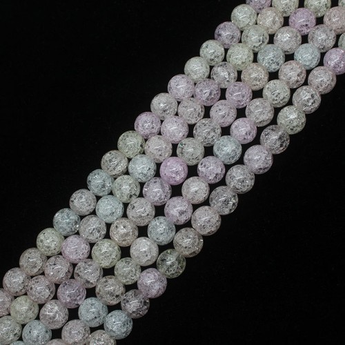 8,10,12,14mm Multicolor Crackle Rock Crystal Quartz Round Loose Beads 15/"