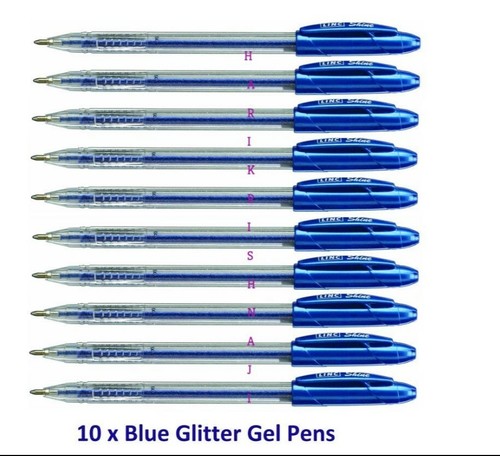 10 x Linc Shine Sparkled GLITTER Gel Pens 0.7 mm FINE Tip 10 colours Assorted