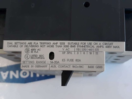 Siemens 3VU1300 1MN00 Starter Protector Circuit Breaker 50 60Hz new old stock