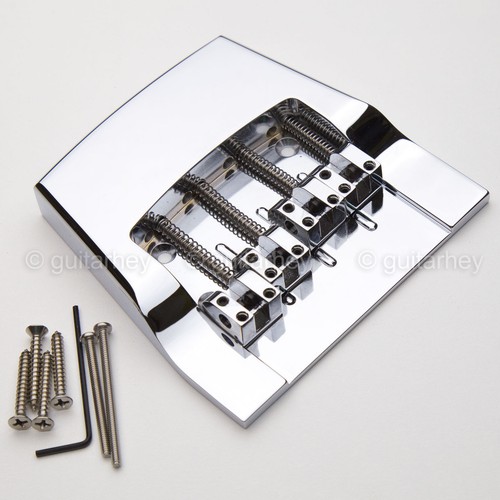 CHROME NEW Hipshot 4 String Rickenbacker Replacement Bass Bridge SOLID BRASS