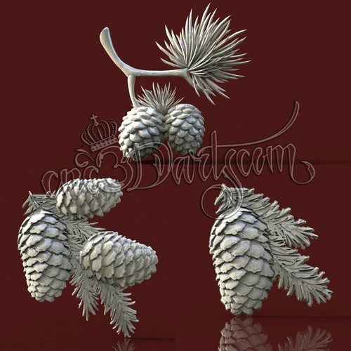 3 3D STL Models Сones Ate Decor CNC Router Carving Machine Artcam aspire Cut3D