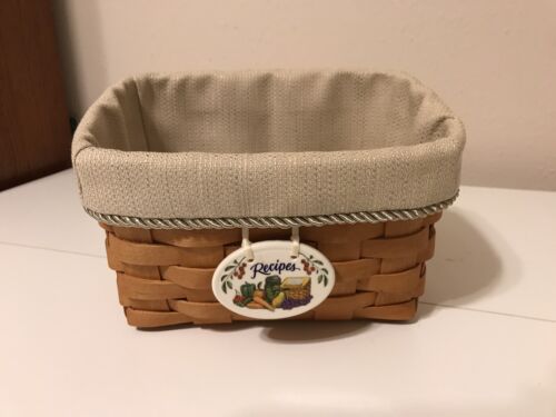 Recipe Basket Liner From Longaberger Oatmeal Fabric