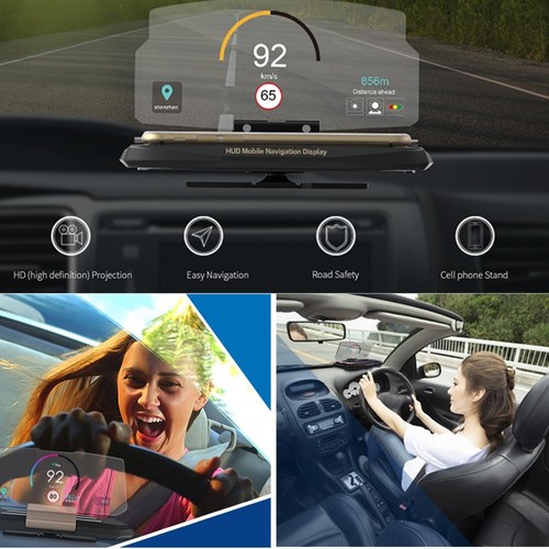 6.5/'/' Car HUD Holder Head Up Display Projector Bracket For GPS Navigation Phone