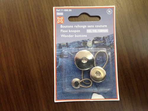 10:15:19 mm //// 4 euros mercerie boutons RALLONGE SANS COUTURE ACIER MATTE