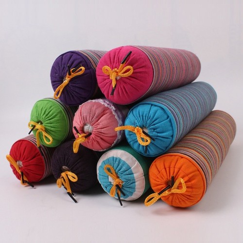 Hot Buckwheat Pillow Natural Striped Roll Pillow Practical Cervical Spine Care