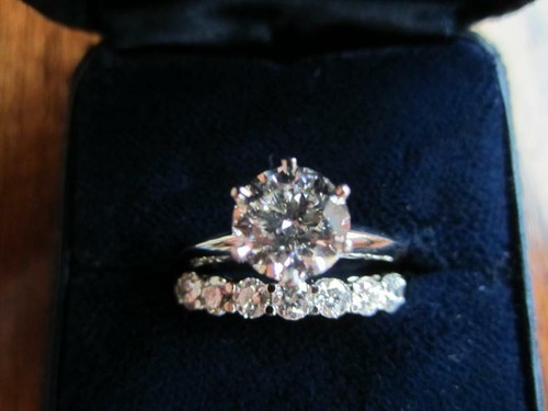 2.50CT 6Prong Solitaire Moissanite Engagement Ring Wedding Set In 14k White Gold