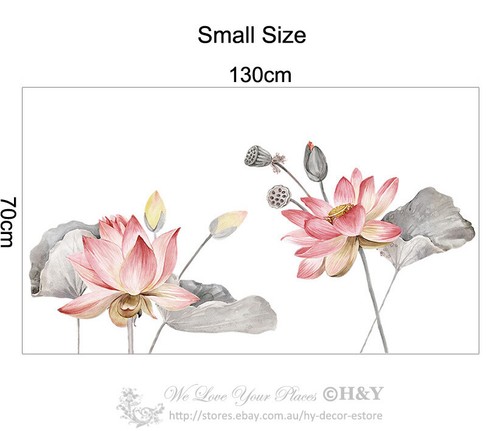 Lotus Blossom Wall Stickers Kids Home Decor Removable Vinyl Decal Art Mural Gift