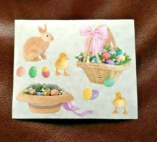 EASTER BASKETS EGGS BUNNY CHICKS 3 x 4/" MRS GROSSMAN STICKERS