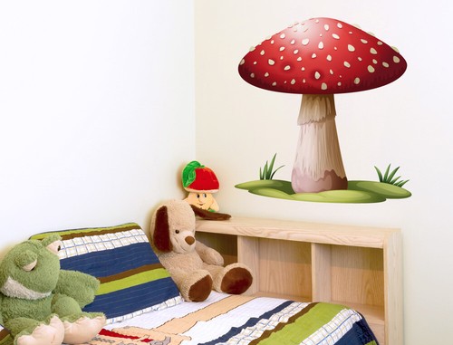 WAS-11377 Kinderzimmer Wandtattoo /"Fliegenpilz im realen Design/'/'