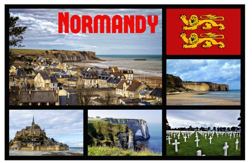 SOUVENIR NOVELTY FRIDGE MAGNET NORMANDY SIGHTS // GIFTS FRANCE BRAND NEW