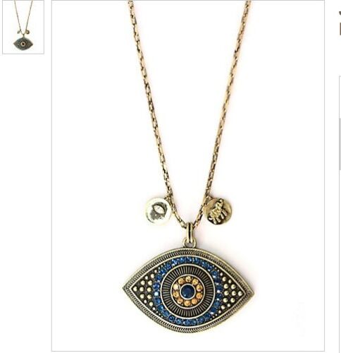 Jill Zarin Embellished Evil Eye Large Pendant Necklace *NEW*