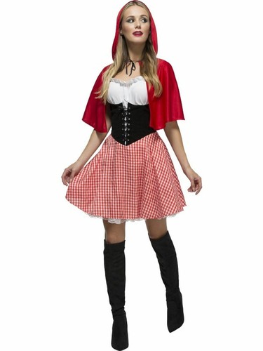 Red Riding Hood Womens Costume Ladies Fancy Dress Outfit Fairytale Story Book