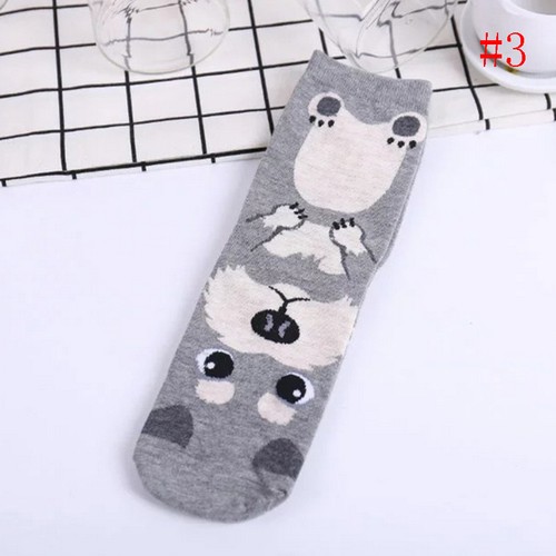 Women Girls 3D Fashion Printed Animal Casual Socks Cute Dog Ankle High Socks