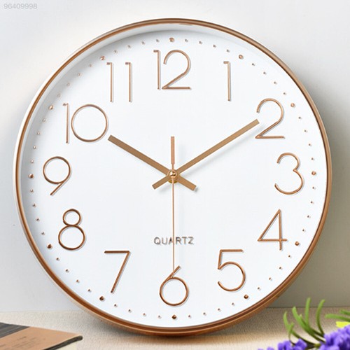 Silent Non-ticking Wall Clock Quartz Round Clock for Room Office Kitchen Simple