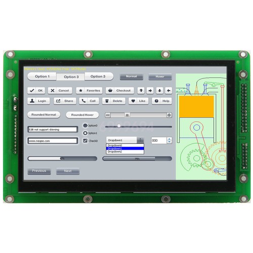 New 7/" GLCD HMI SPI TFT LCD Display 800x480 Touch Screen Support emWin