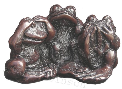 3 wise frogs ala 3 wise monkeys see no hear no croak no evil grenouilles Frösche
