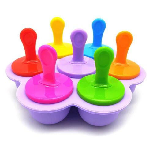 7 Cell Mini Silicone Ice Pops Mold Ice Cream Ball Lolly Maker Mould Popsicle DIY