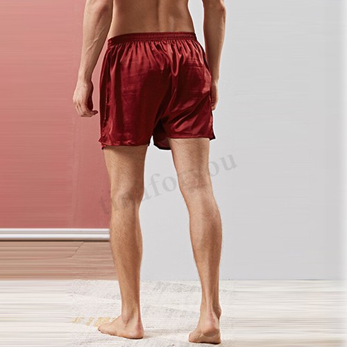 Men Silk Satin Pajama Sleepwear Homewear Robes Boxer Shorts Loungewear Underwear