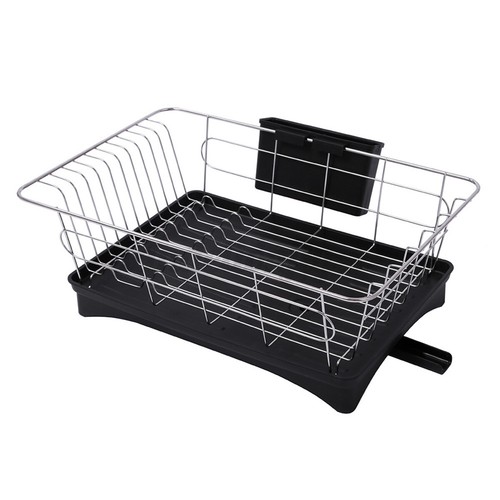 Kitchen Dish Rack Plates Bowl Drying Organizer Holder Drainer Stainless Steel US