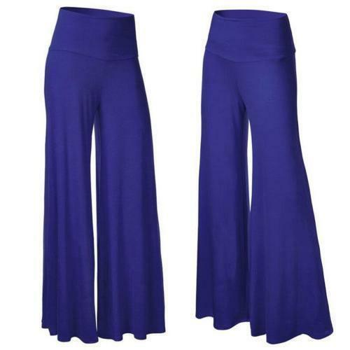 Women/'s OL Office Loose Stretch High Waist Wide Leg Long Pants Palazzo Trousers