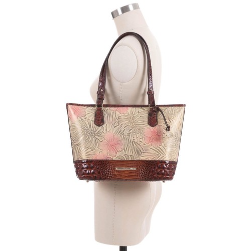Brahmin Medium Asher Leather Tote Satchel Pecan Amina