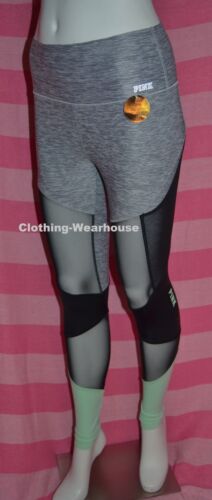 Victoria/'s Secret PINK Bonded Highwaist Ultimate Legging Mesh Mint Marl Grey S,M