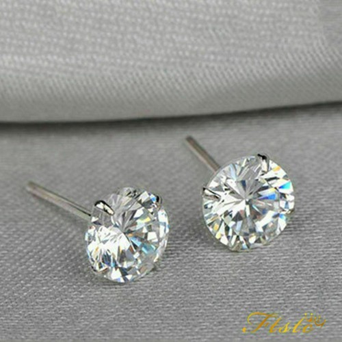 925 STERLING SILVER DIAMOND STUD EARRINGS CREATED CLEAR STONE all sizes UK sellr