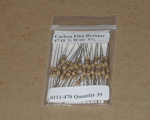 35pcs 47 Ohm 1//2 Watt 5/% Carbon Film Resistors New Stock USA Seller
