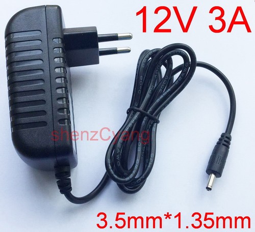 AC Adapter DC 12V 3A Switching power supply EU plug 3000mA DC 3.5mm x 1.35mm