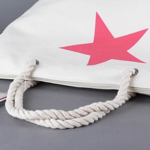 Stern Hand Schulter Beutel Bade Strand Einkaufs Tasche Canvas Stoff Shopper NEU