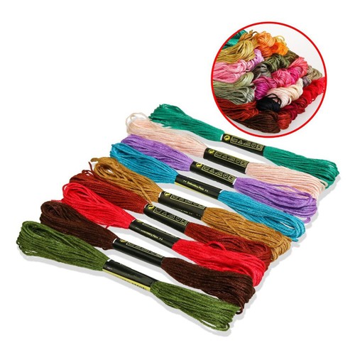 100 Colors DIY Cross Stitch Cotton Embroidery Thread Floss Sewing Skeins Craft