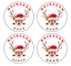 CHRISTMAS REINDEER DUST FOOD POOP NOSES LABELS ROUND STICKERS MATT GLOSS