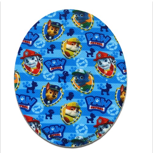 Iron on patches PAW PATROL /"RUBBLE CHASE MARSHALL 3/" Appl blue 11 x 8 cm