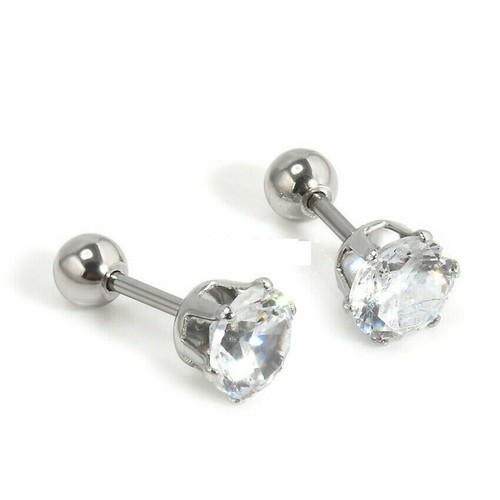 Sterling Silver 925 Womens Earrings Set Rhinestone Crystal Jewel Ear Stud Ladies