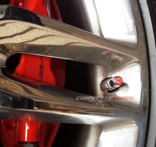 Black Valve Stem Caps C7 Corvette 2014 Black Background W// White Jake Skull