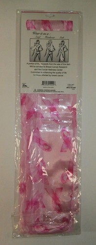 PINK RIBBON Breast Cancer Awareness 58/"L x 13/"W Ladies Scarf PINK~BRAND NEW!!