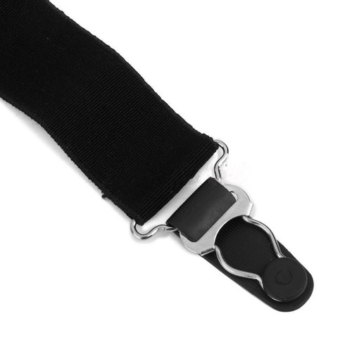 1 Pair Elastic Nylon Y-Style Adjustable Shirt Stays Sock Garters for Men Black