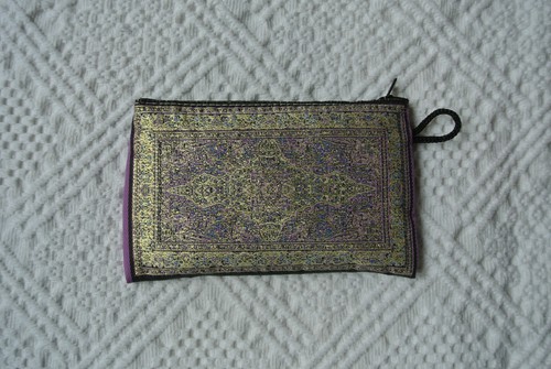 Free Shipping Purple Kilim Patterned Coin Purse Bag Hobo Hippy Ethnic Oriental
