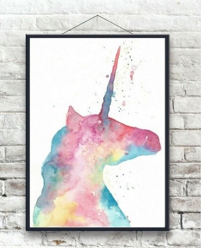 Unicorn Print abstract unicorn painting nursery print girls bedroom decor