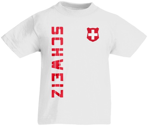 Kinder T-Shirt Trikot Schweiz inkl Name /& Nummer Mini WM 2018