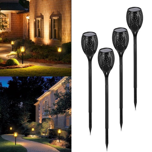 4x 96 LEDs Solarfackel Flammen Fackeln Gartenlicht Yard Beleuchtung Solarleuchte