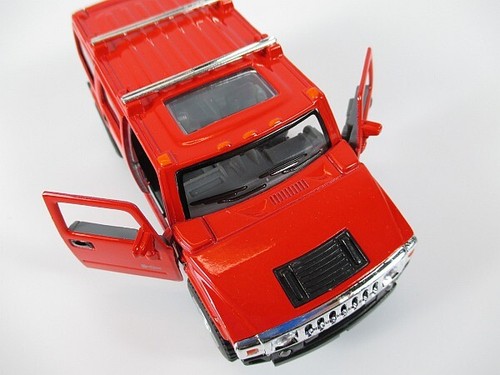 Hummer 2008 H2 SUV,scale 1:40 rot,Modellauto diecast,metall