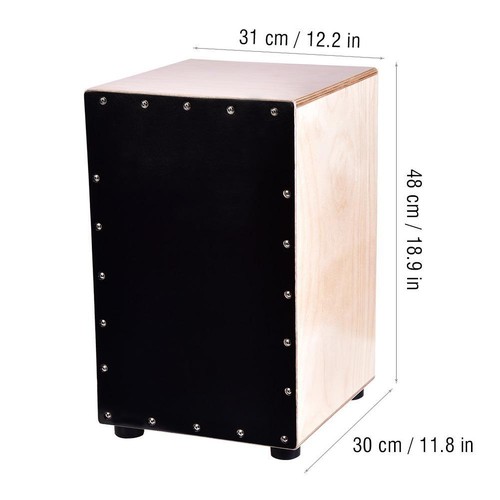Holz Cajon Trommelkiste Percussion Trommel Natur Instrument Drum 31x30x48cm NEU~