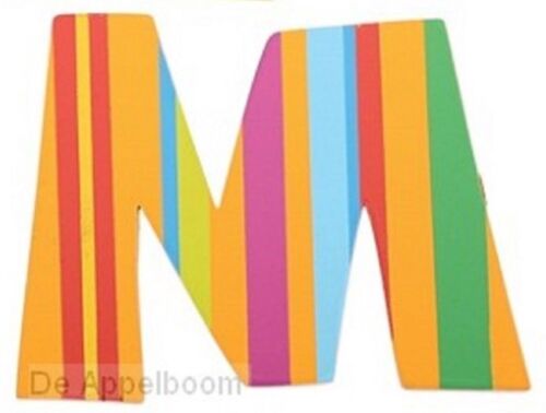 Tatiri Letter M Door Sign Label Cute Kids Room Wooden Orange Mandy Malcolm