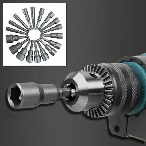 6mm-19mm Socket Magnetic Nut Driver Set Adapter Drill Hex Bit Shank 1//4/'/' N A3L0