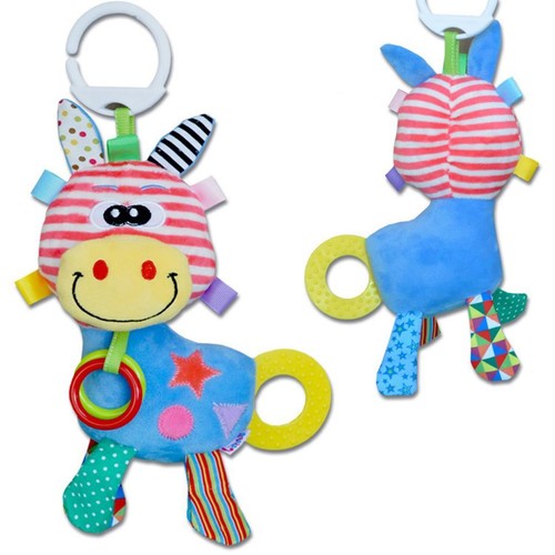 Soft Plush Baby Infant Animal Rattles Bed Stroller Hanging Teether Ring Play Toy